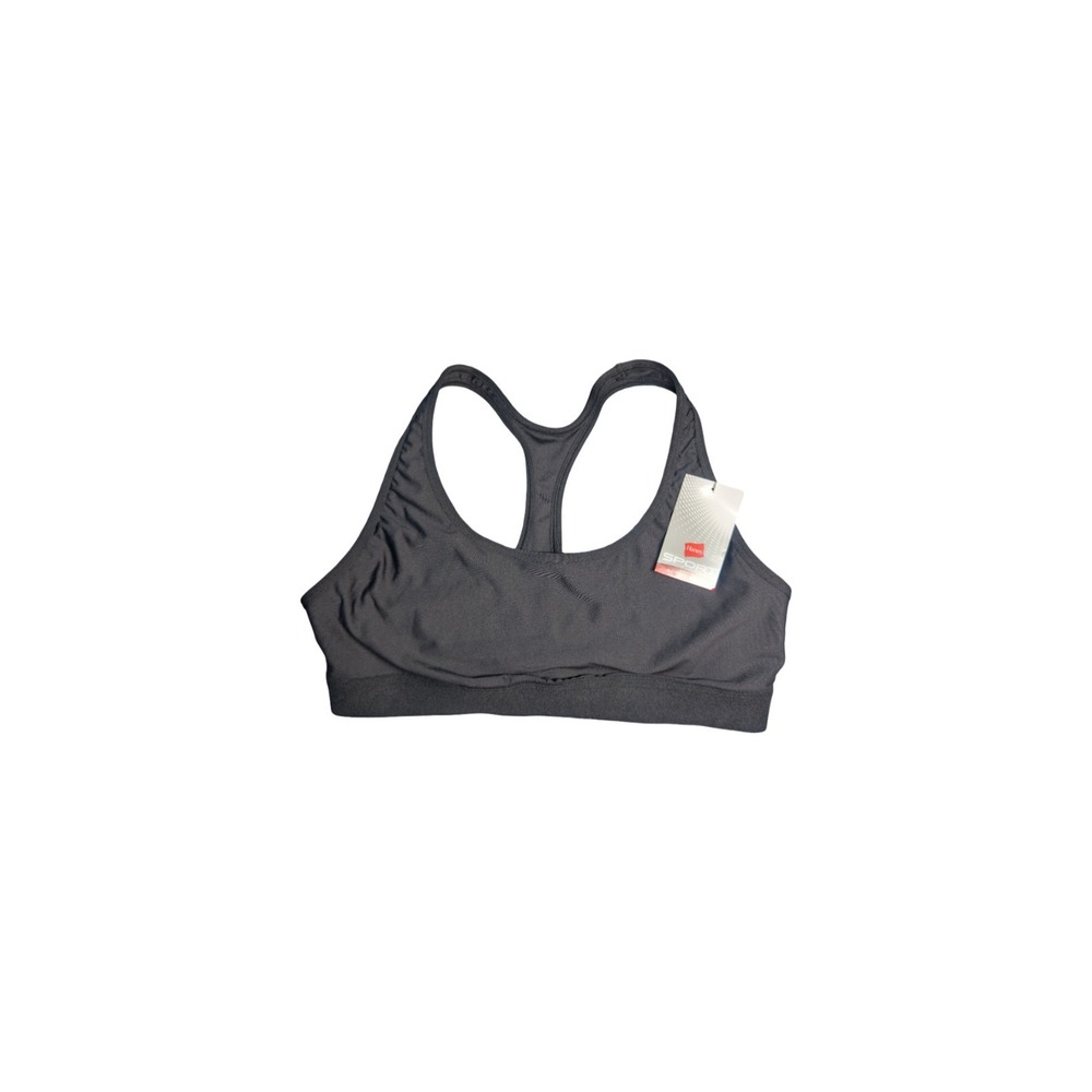 ⭐A7 Black Hanes Sport Womens Wireless Racerback Sports Bra Size 2XL